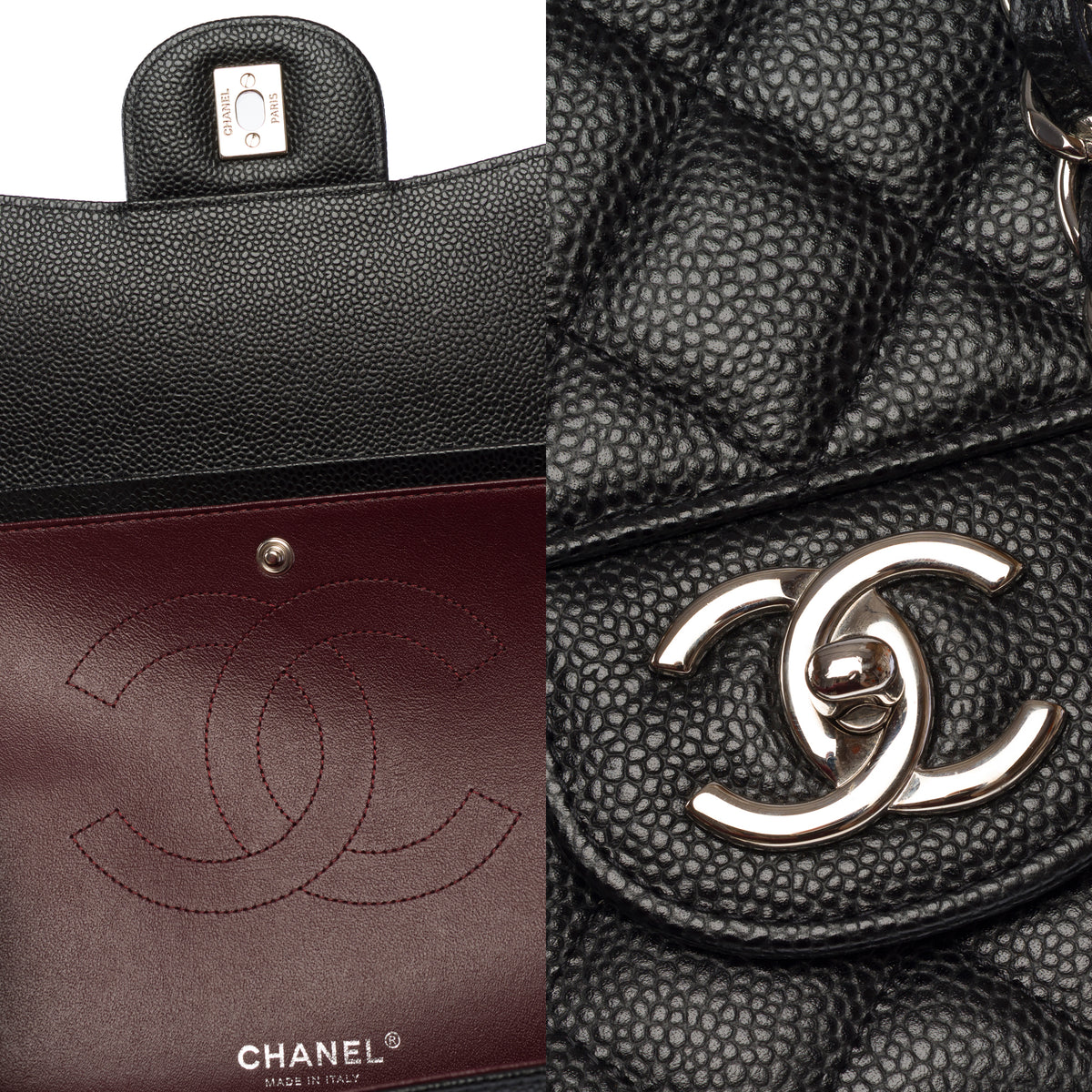 Sac CHANEL Timeless/Classique en Cuir Noir - 104036