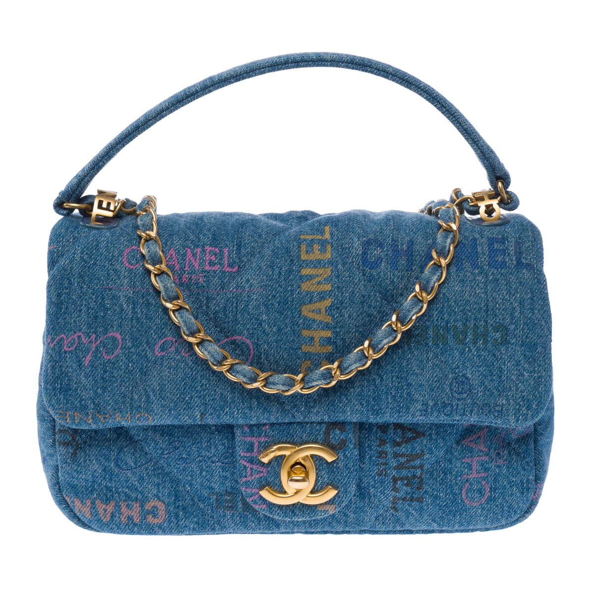 Sac CHANEL Timeless/Classique en Denim Bleu - 104024