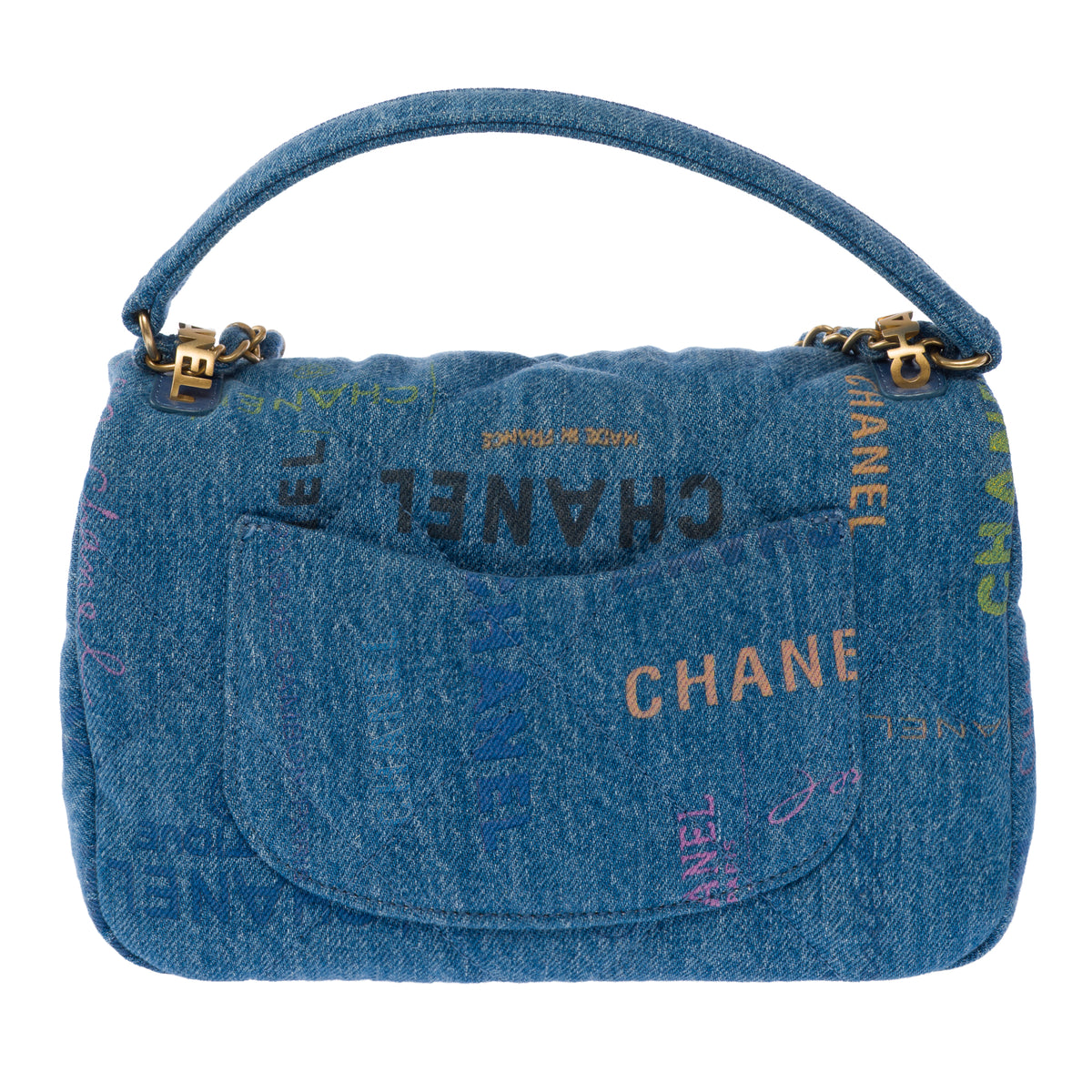 Sac CHANEL Timeless/Classique en Denim Bleu - 104024