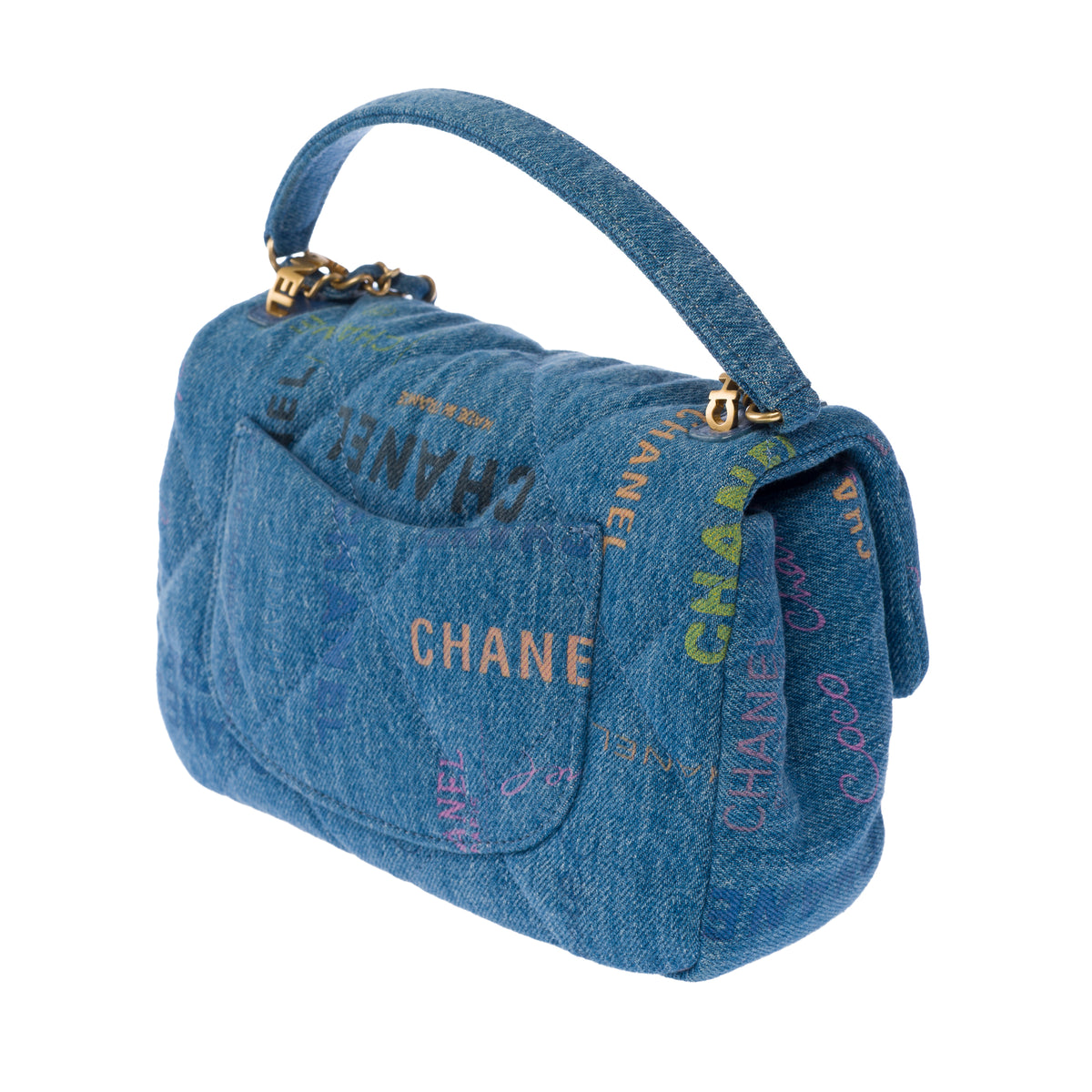 Sac CHANEL Timeless/Classique en Denim Bleu - 104024