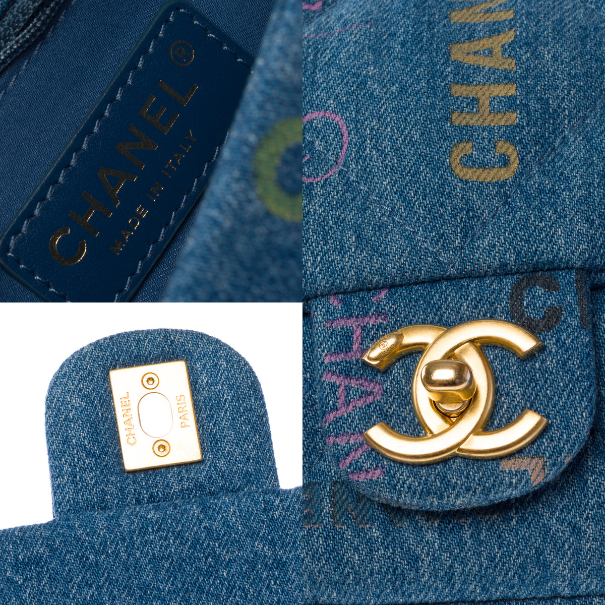 Sac CHANEL Timeless/Classique en Denim Bleu - 104024