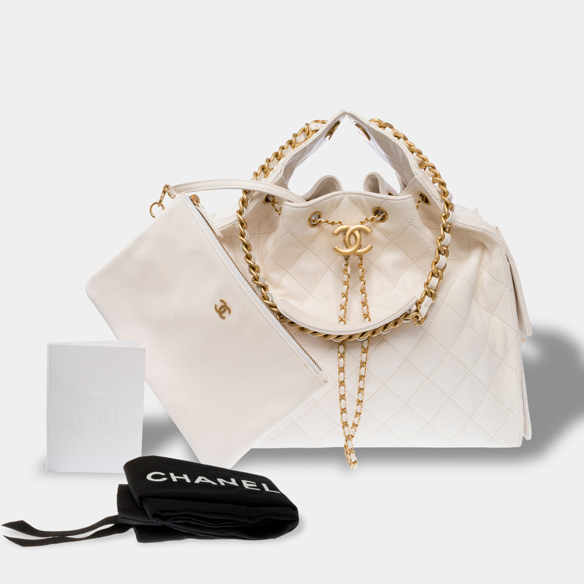 Sac CHANEL en Cuir Blanc - 104026
