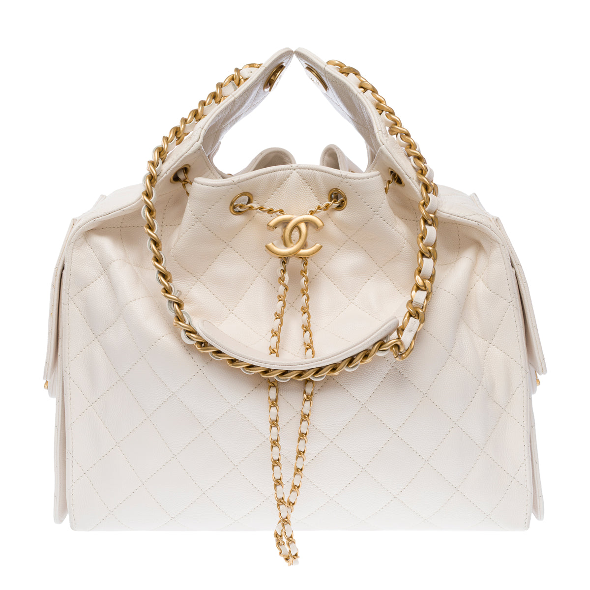 Sac CHANEL en Cuir Blanc - 104026