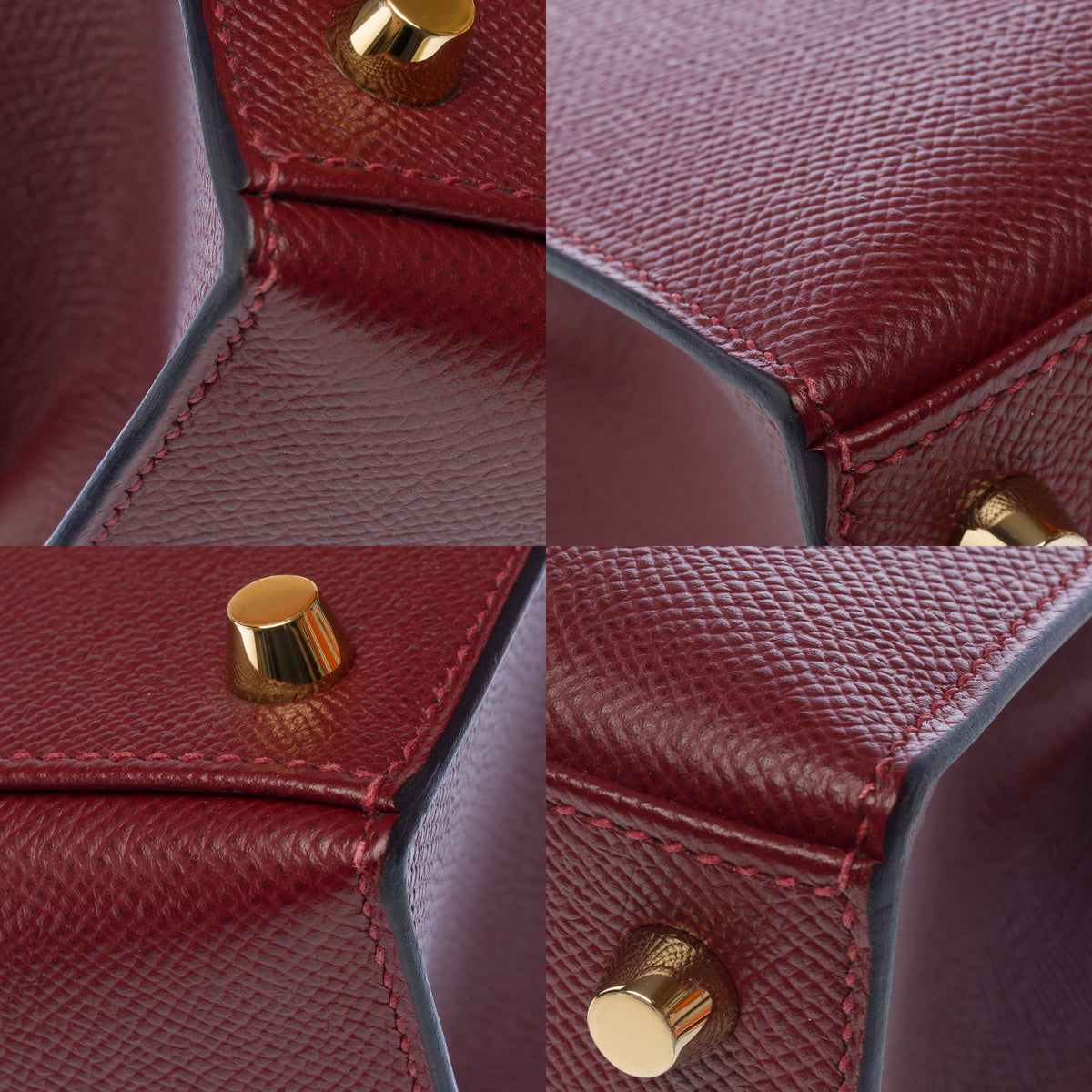 Sac HERMES Kelly 25 en Cuir Rouge - 104044