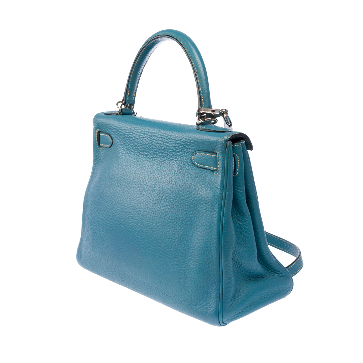 Sac HERMES Kelly 28 en Cuir Bleu - 104041