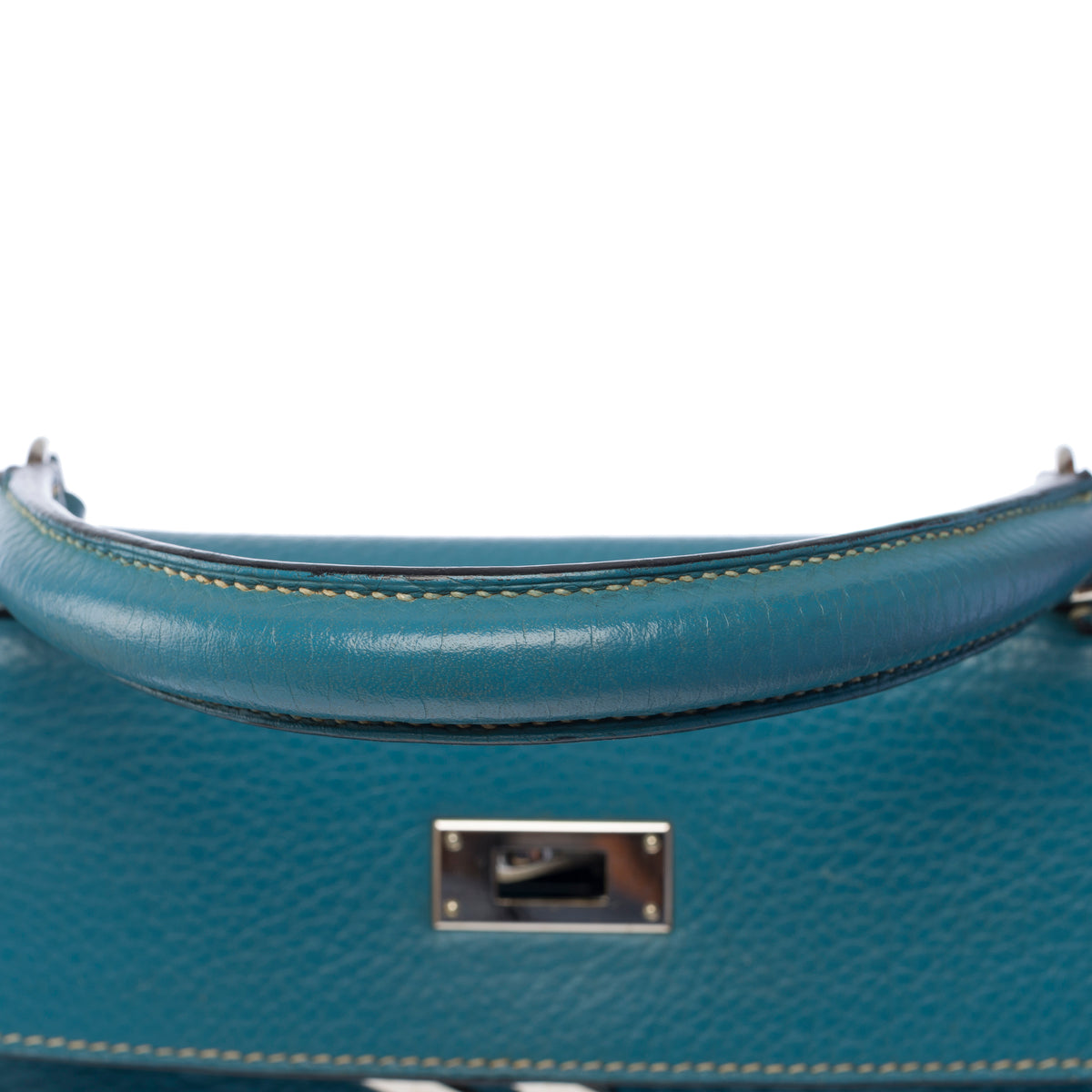Sac HERMES Kelly 28 en Cuir Bleu - 104041