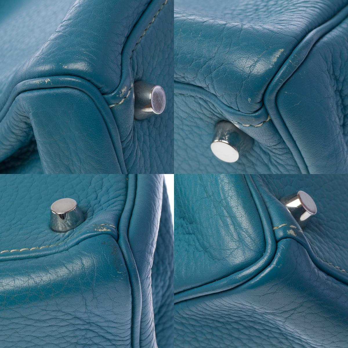 Sac HERMES Kelly 28 en Cuir Bleu - 104041