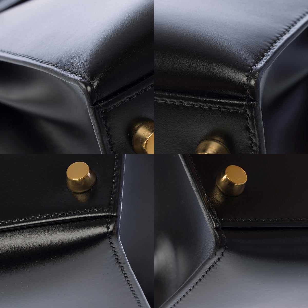 Sac HERMES Kelly 28 en Cuir Noir - 104042