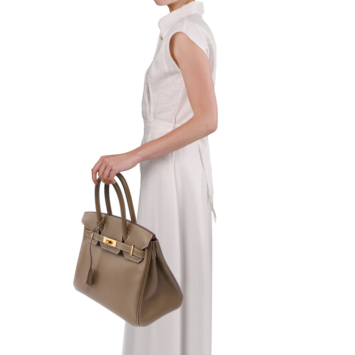 Sac HERMES Birkin 30 en Cuir Étoupe - 104052