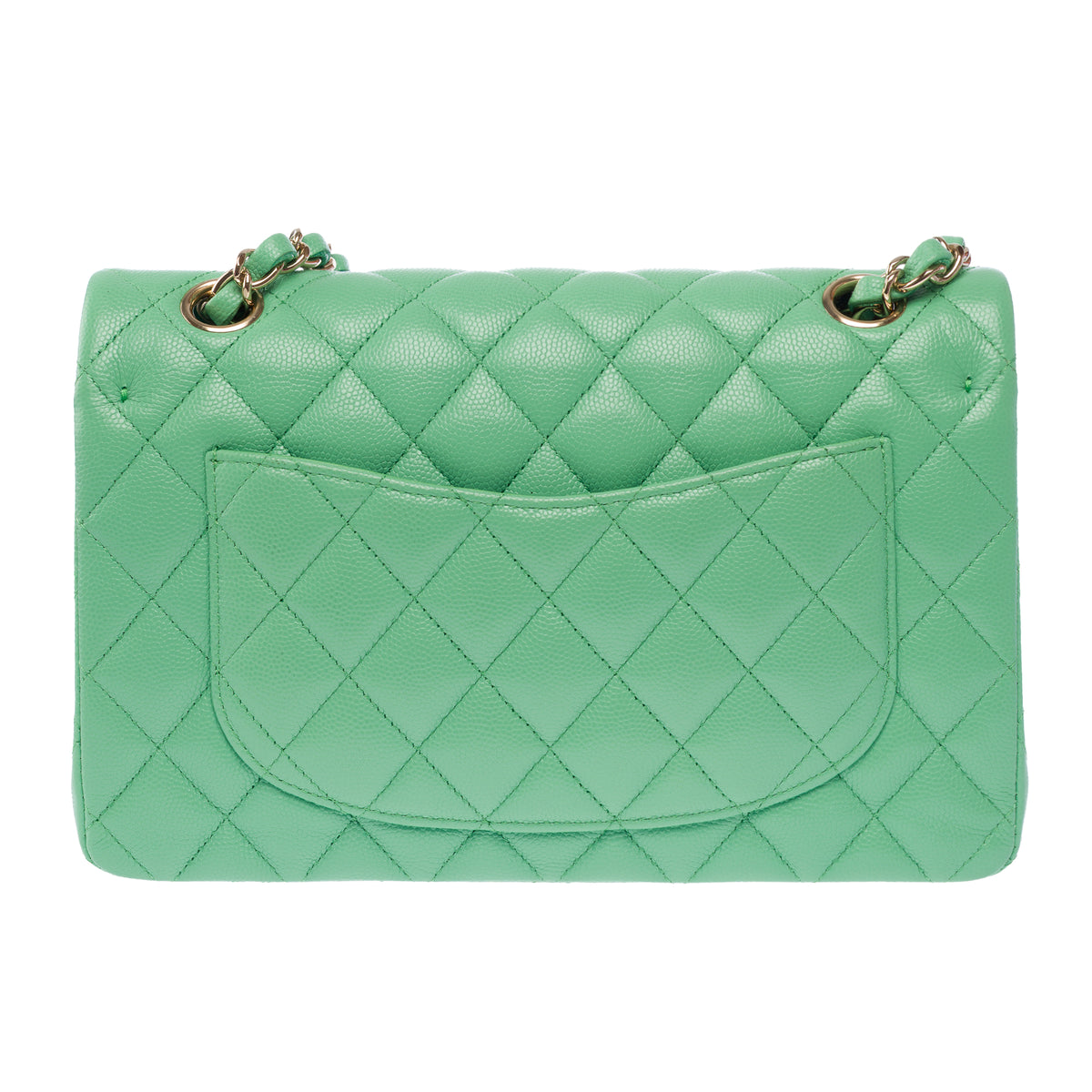 Sac CHANEL Timeless/Classique en Cuir Vert - 104053