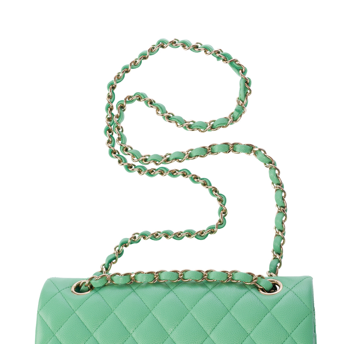 Sac CHANEL Timeless/Classique en Cuir Vert - 104053