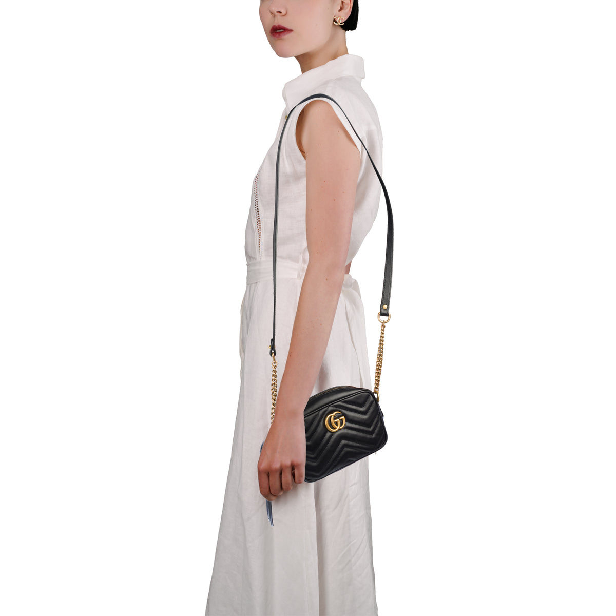 Sac GUCCI Marmont en Cuir Noir - 104055
