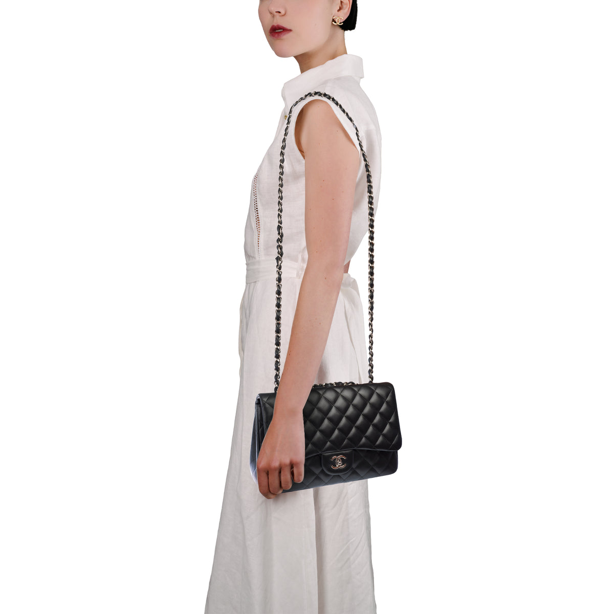 Sac CHANEL Timeless/Classique en Cuir Noir - 104058