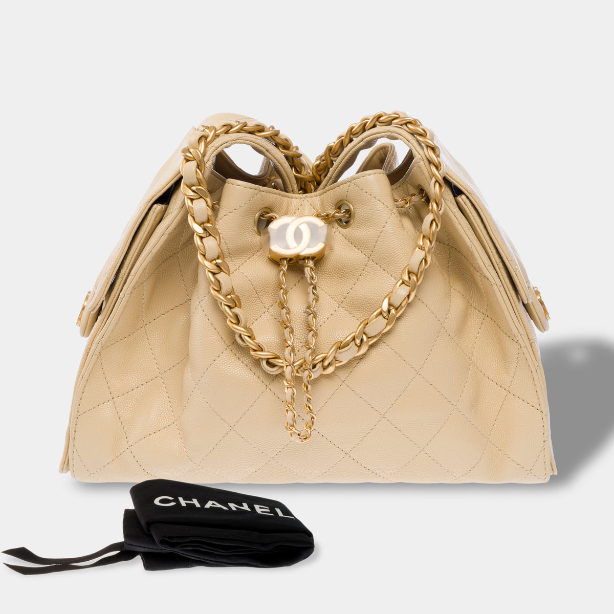Sac CHANEL en Cuir Beige - 104054