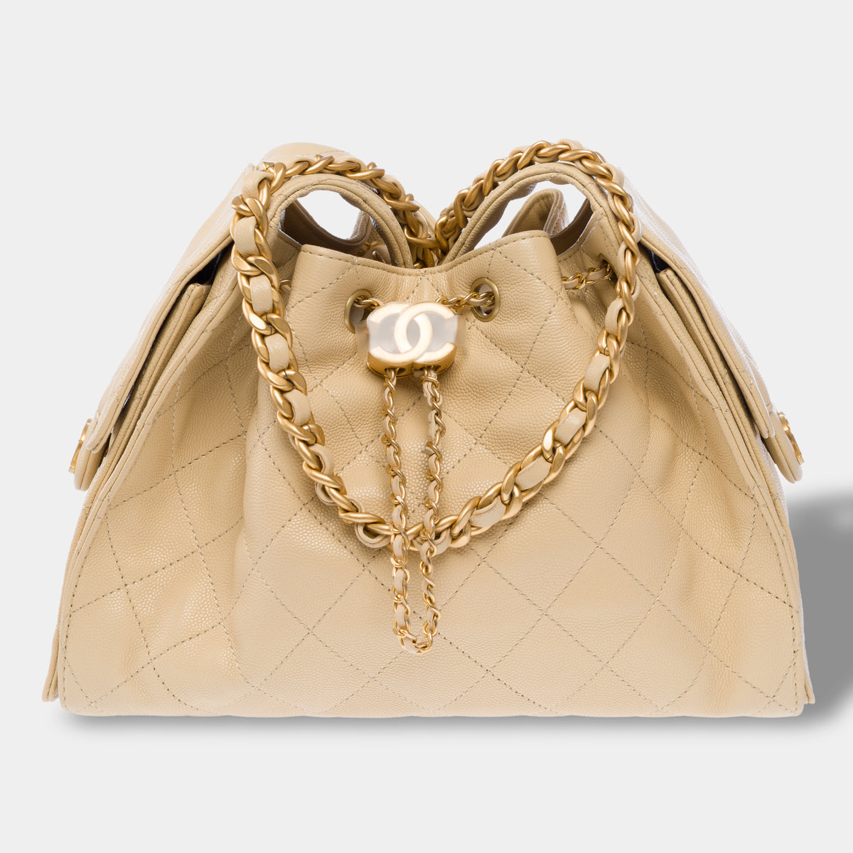 Sac CHANEL en Cuir Beige - 104054