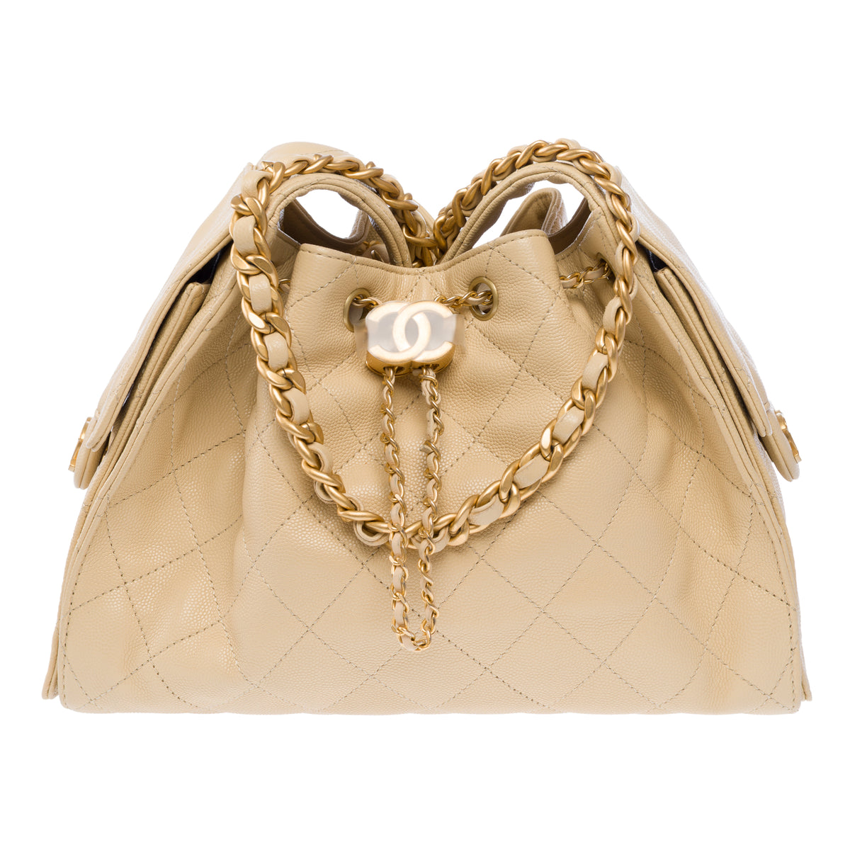Sac CHANEL en Cuir Beige - 104054