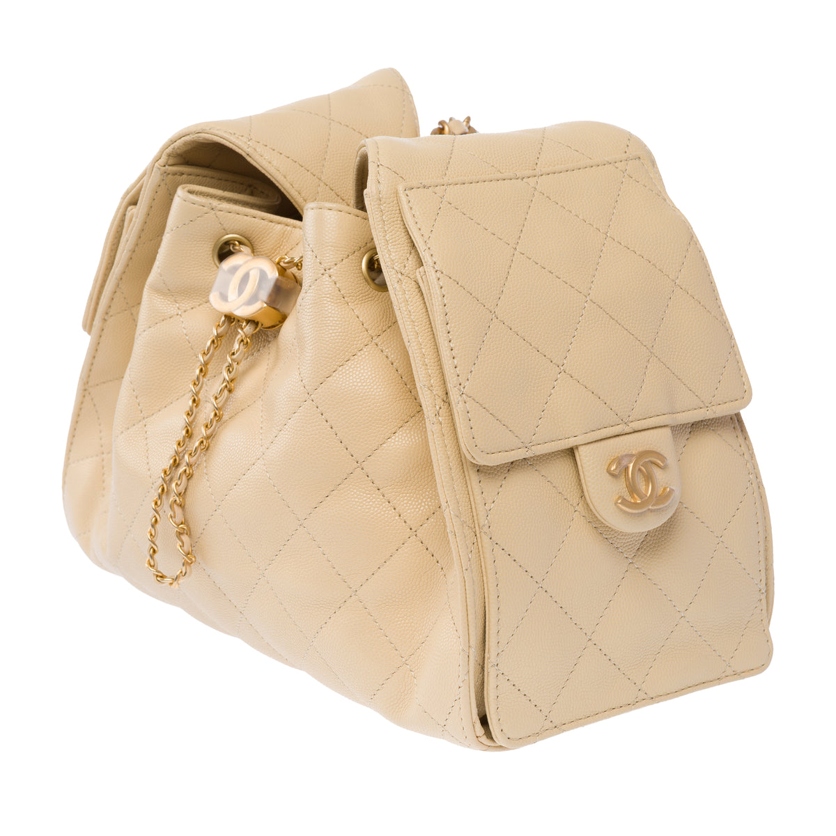 Sac CHANEL en Cuir Beige - 104054