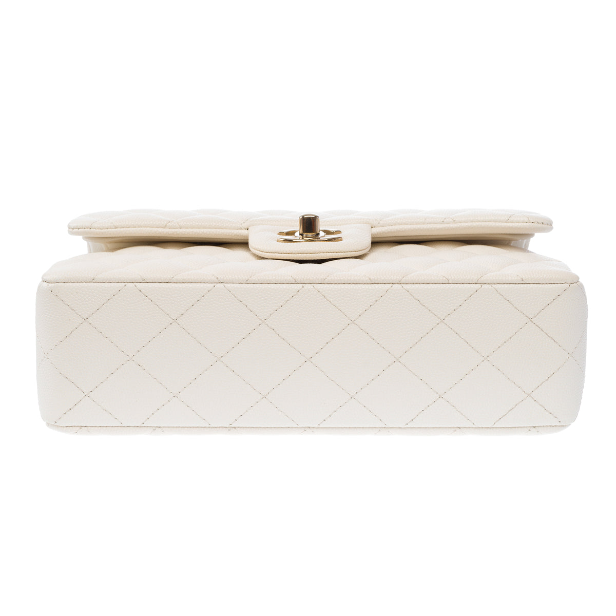 Sac CHANEL Timeless/Classique en Cuir Blanc - 104050