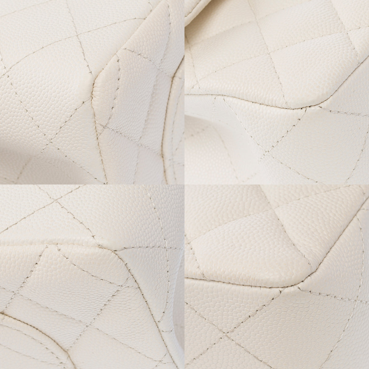 Sac CHANEL Timeless/Classique en Cuir Blanc - 104050