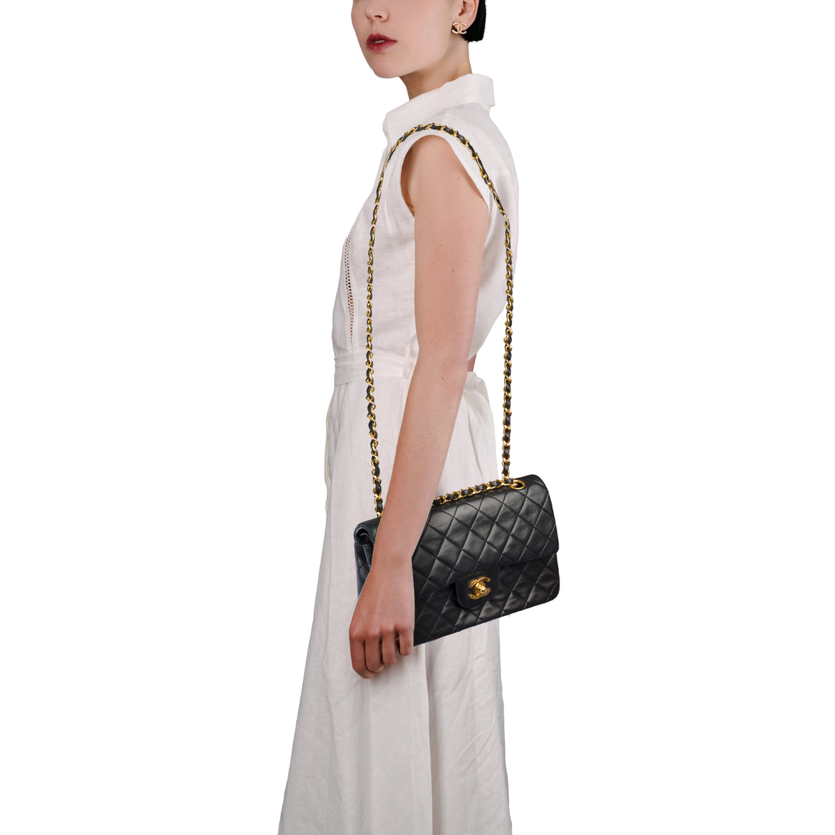 Sac CHANEL Timeless/Classique en Cuir Noir - 104059