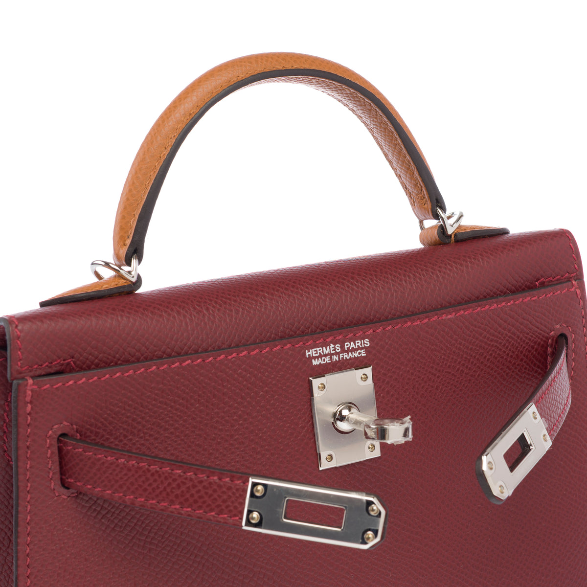 Sac HERMES Kelly Mini en Cuir Rouge - 104072