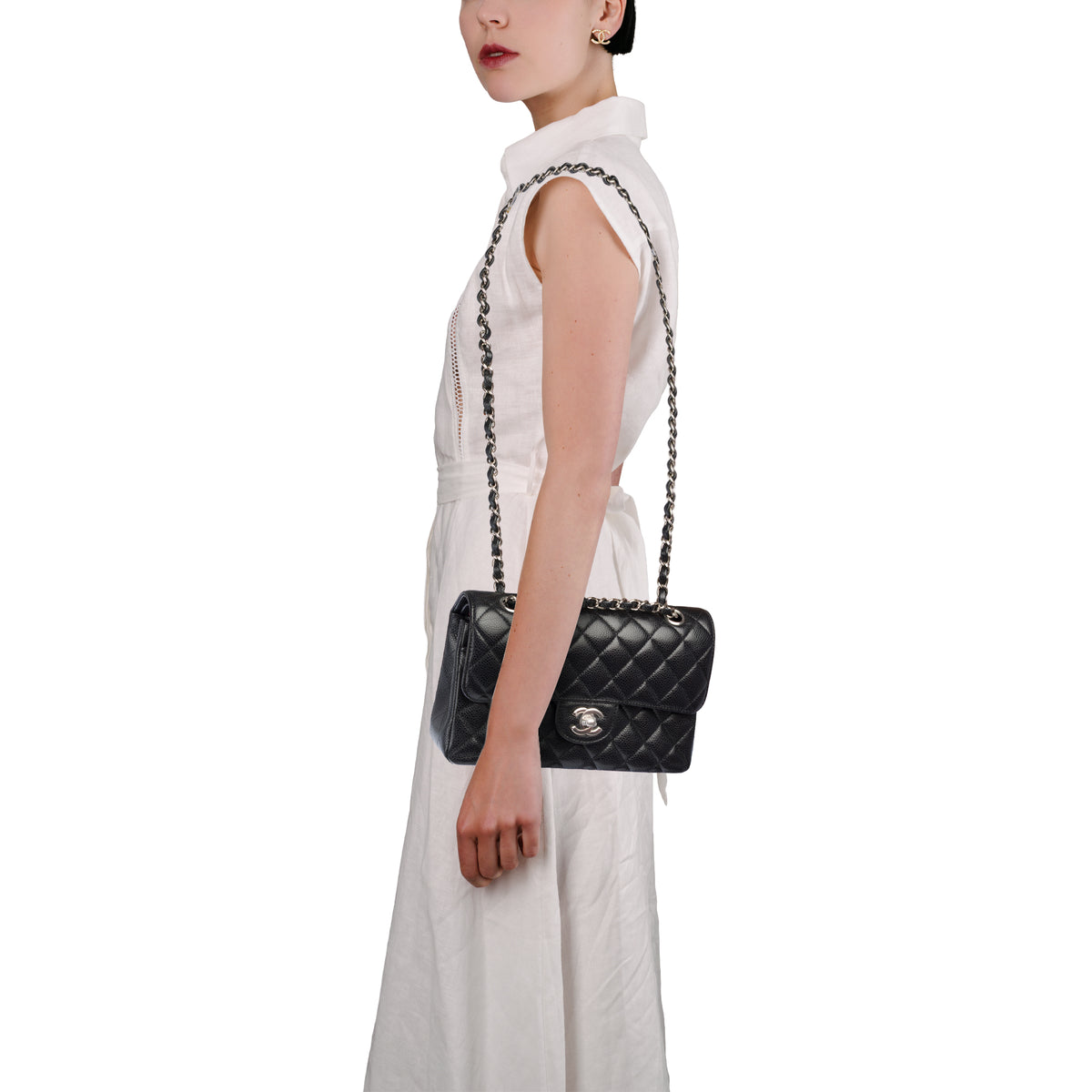 Sac CHANEL Timeless/Classique en Cuir Noir - 104048