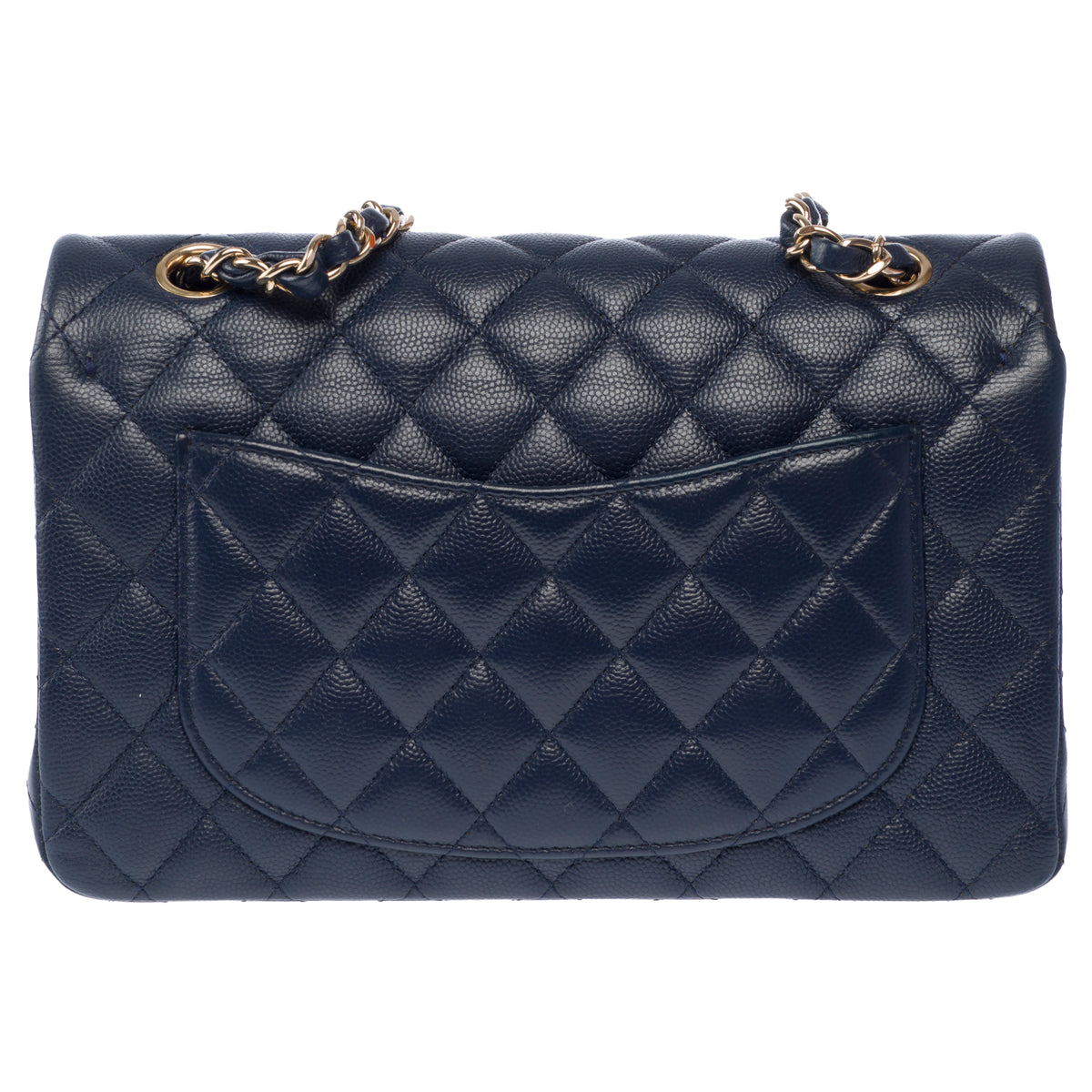Sac CHANEL Timeless/Classique en Cuir Bleu Marine - 104049