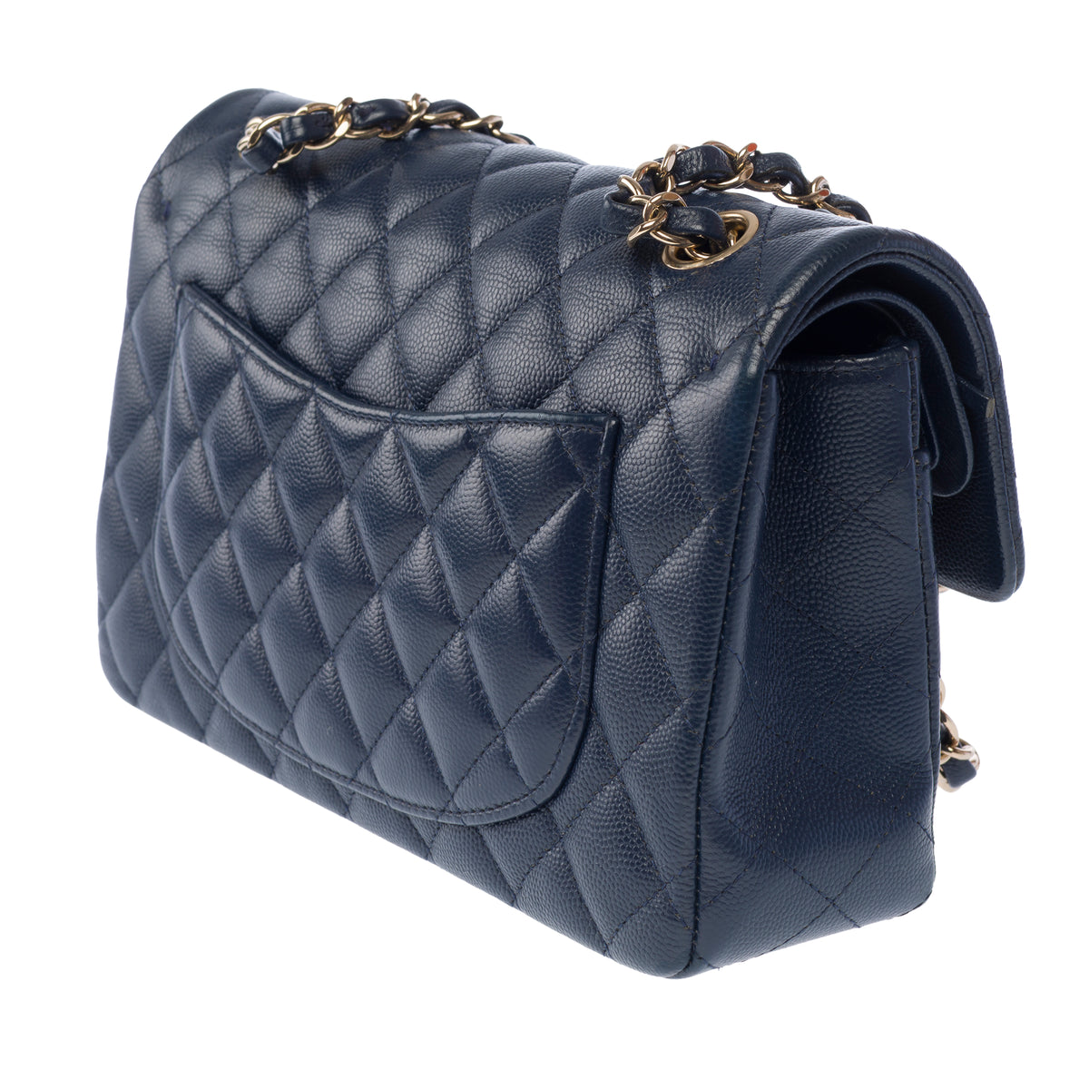 Sac CHANEL Timeless/Classique en Cuir Bleu Marine - 104049
