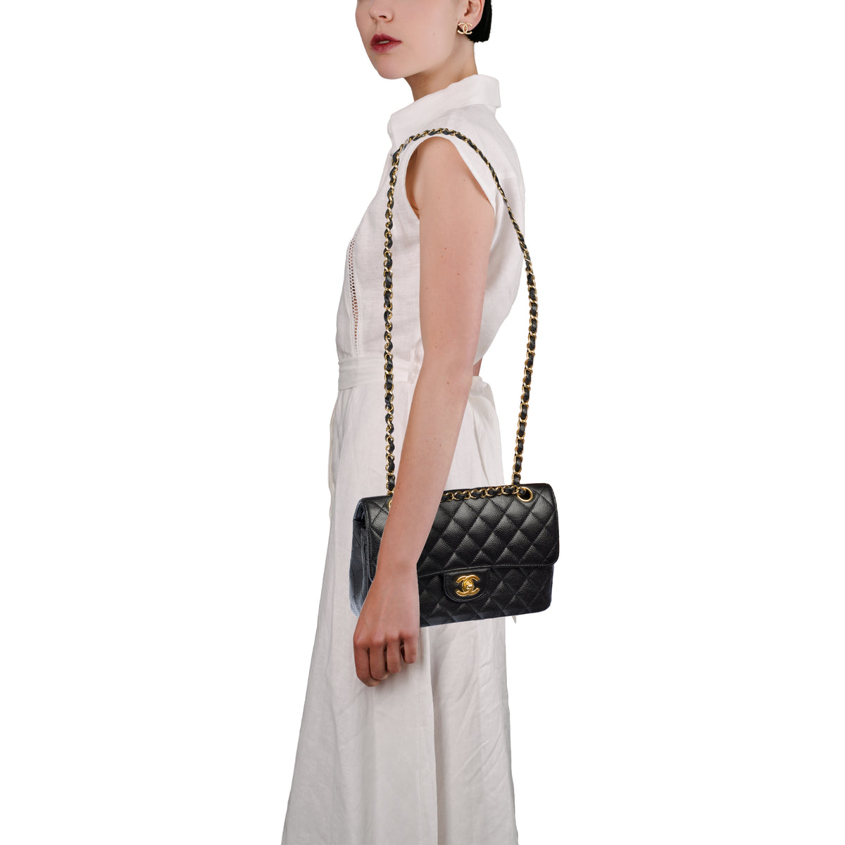 Sac CHANEL Timeless/Classique en Cuir Noir - 104051