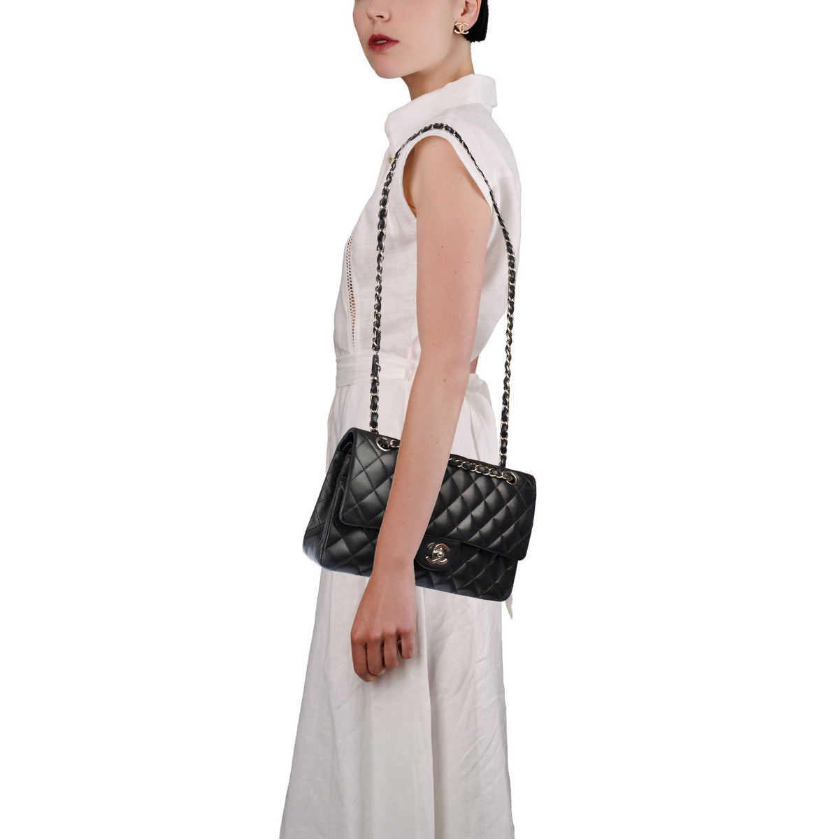Sac CHANEL Timeless/Classique en Cuir Noir - 104064