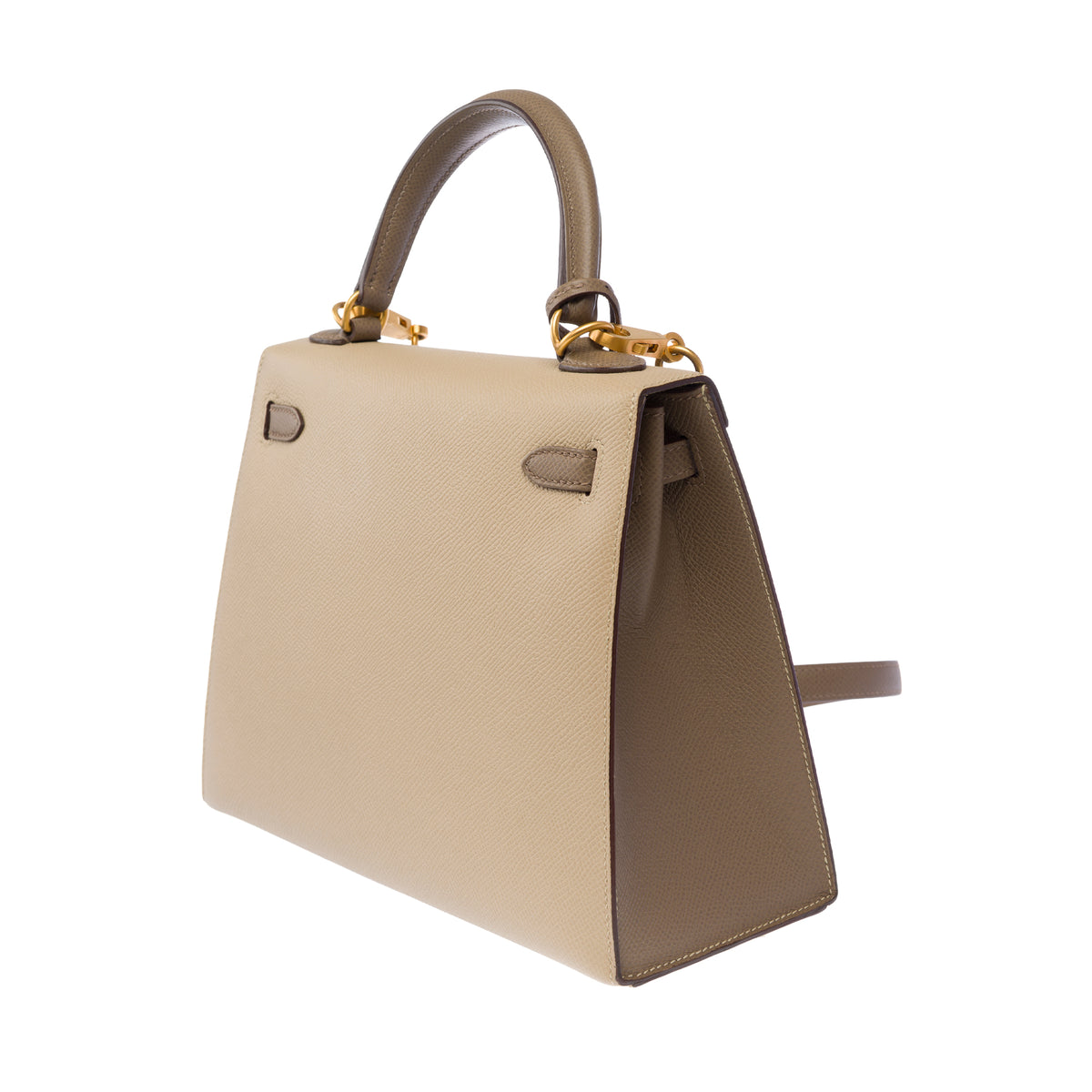 Sac HERMES Kelly 25 en Cuir Beige - 104075