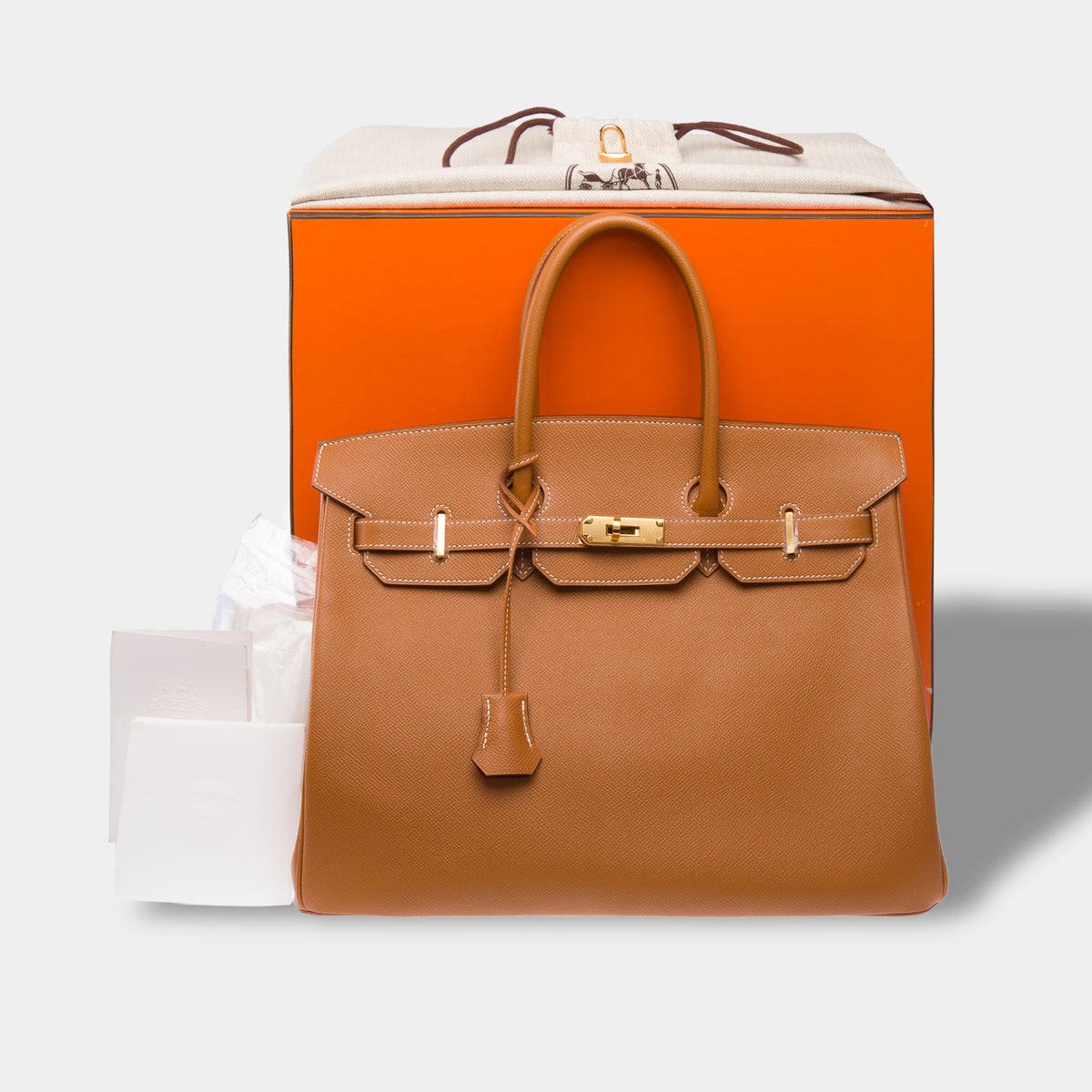 Sac HERMES Birkin 35 en Cuir Doré - 104078