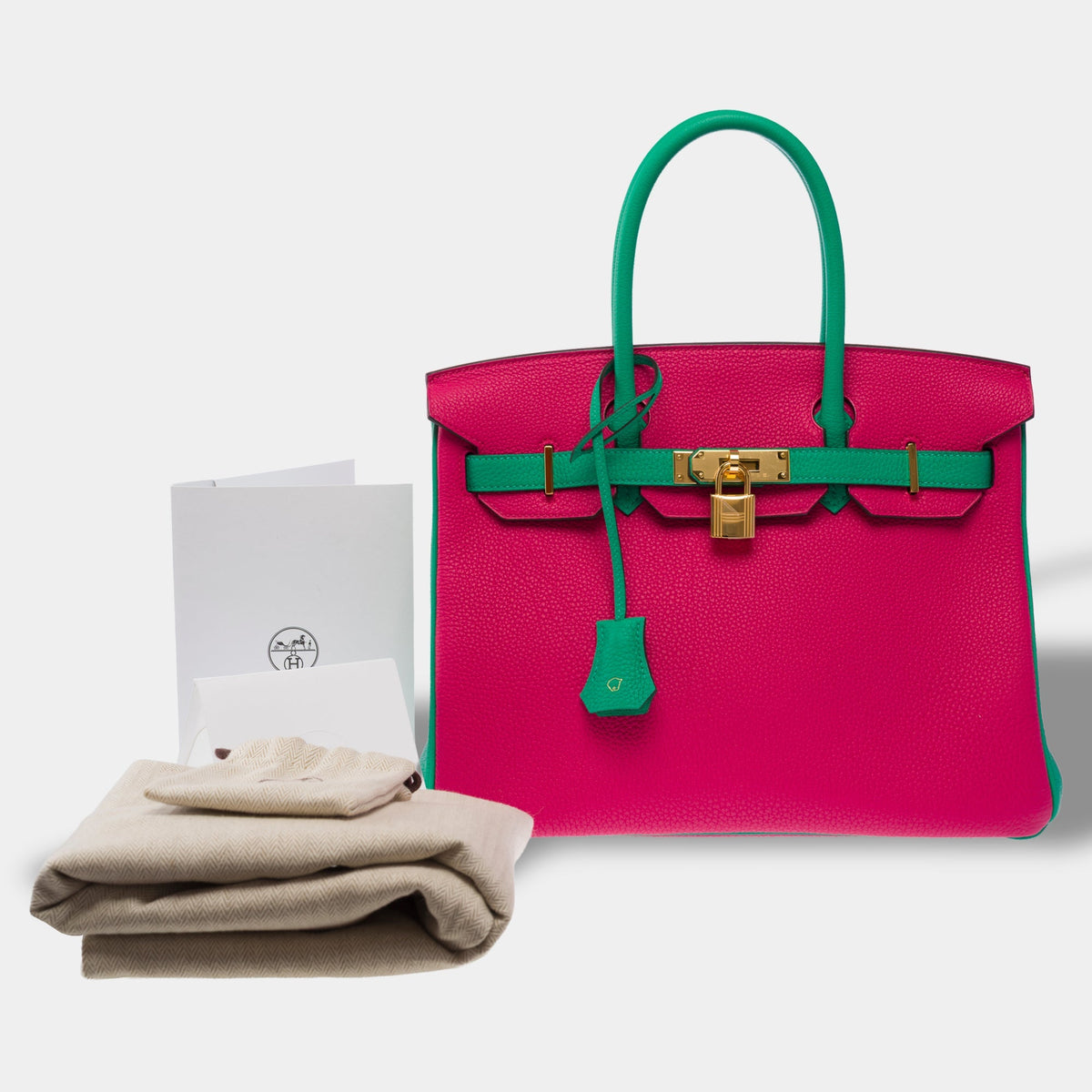 Sac HERMES Birkin 30 en Cuir Rose - 104079