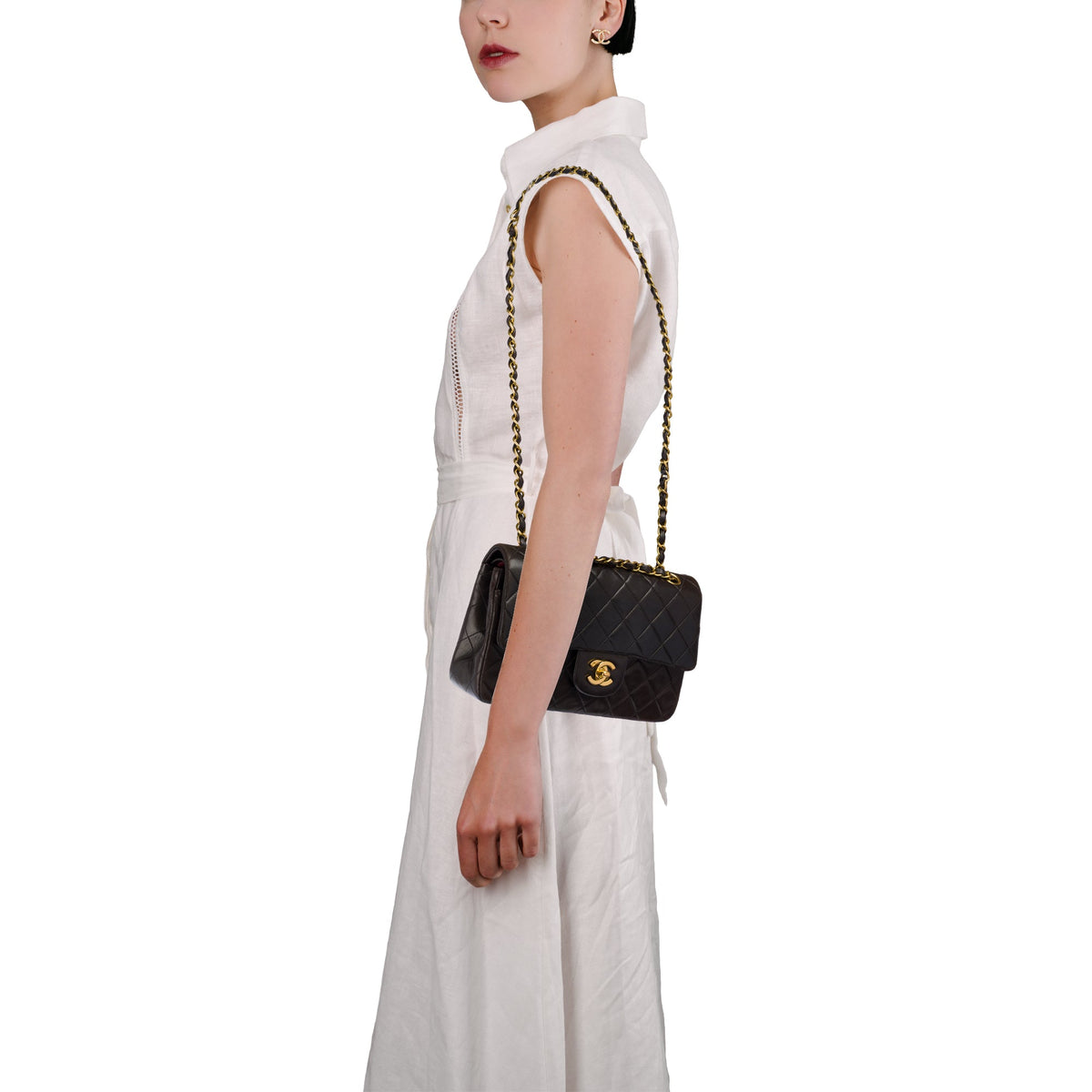 Sac CHANEL Timeless/Classique en Cuir Marron - 104056